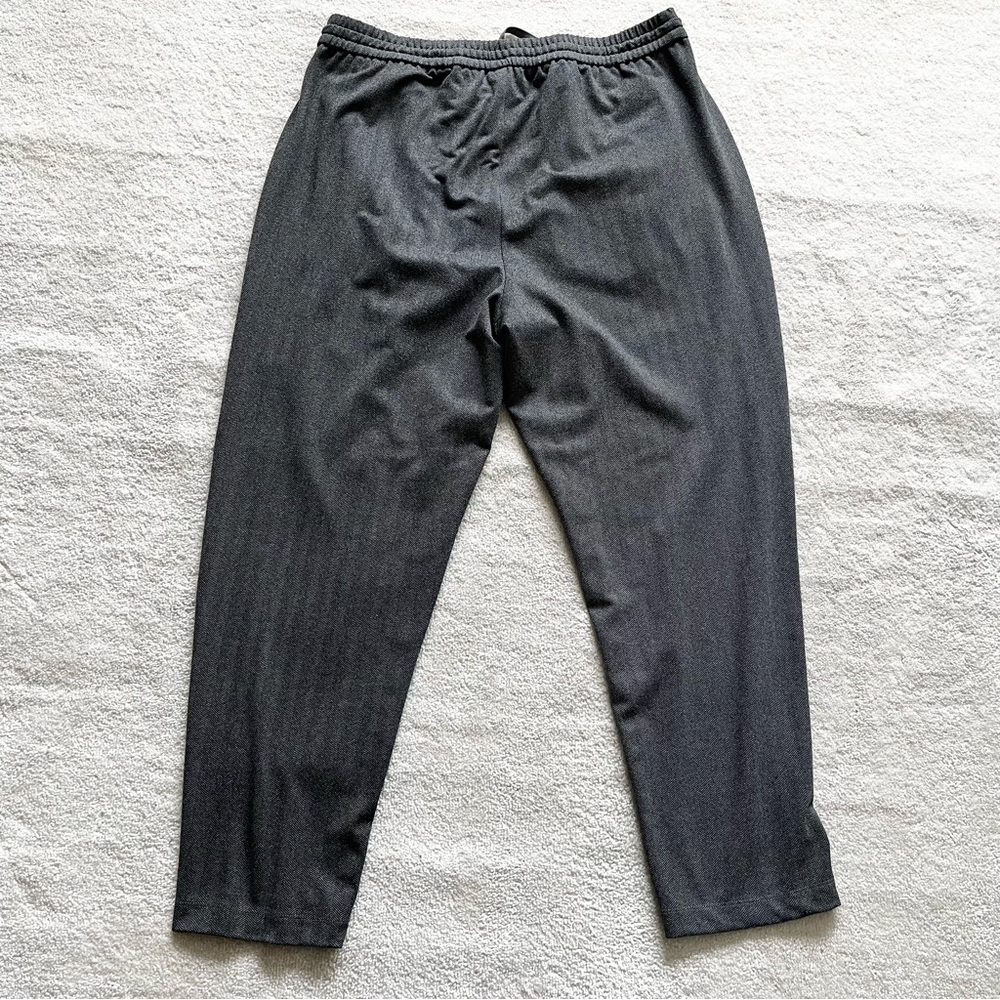 EILEEN FISHER ELASTIC WAIST HERRINGBONE PRINT CHARCOAL GRAY PANTS SIZE Medium - Picture 3 of 10